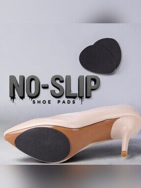 Non-Slip Black Shoe Grip Pads - 6 Pairs NEW
